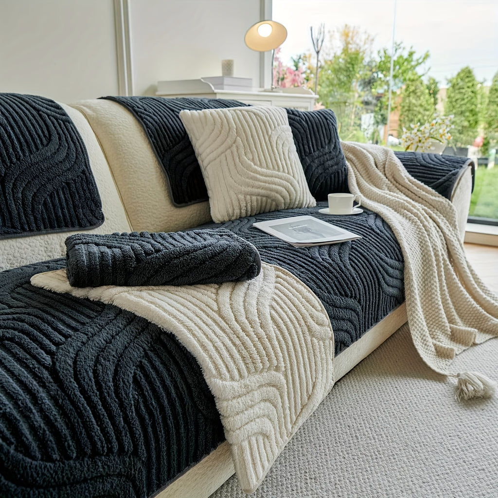 Plush Non-Slip Sofa Cushion Cover Luxury Modern Pet-Proof Breathable Seat Pad Slipcover for Couch Living Room Bedroom Office – Soft Velvet Sofa Seat Cushion Protector Home Decor