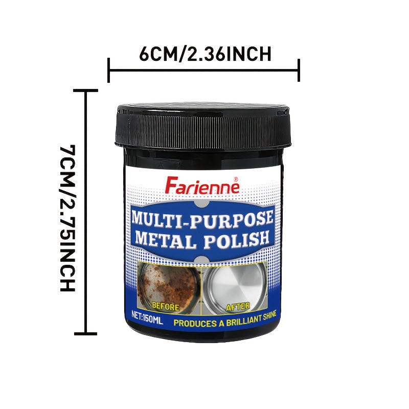 Calcium Carbonate Metal Polish Paste 150g with Sponge – Restores Shine on Stoves, Range Hoods, Pots & Sinks | Long-Lasting Protection & Luster