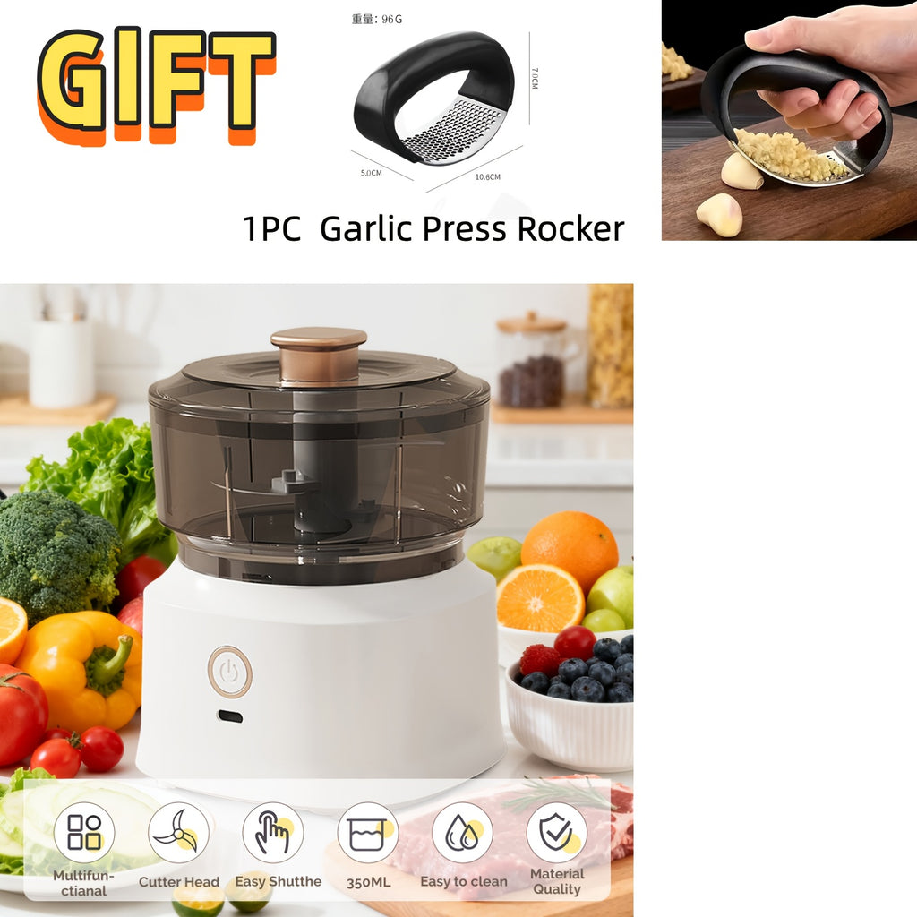 Mini Electric Food Chopper USB Rechargeable, Meat Grinder Vegetable & Garlic Mincer, Compact Cordless Kitchen Food Processor with Copper Motor