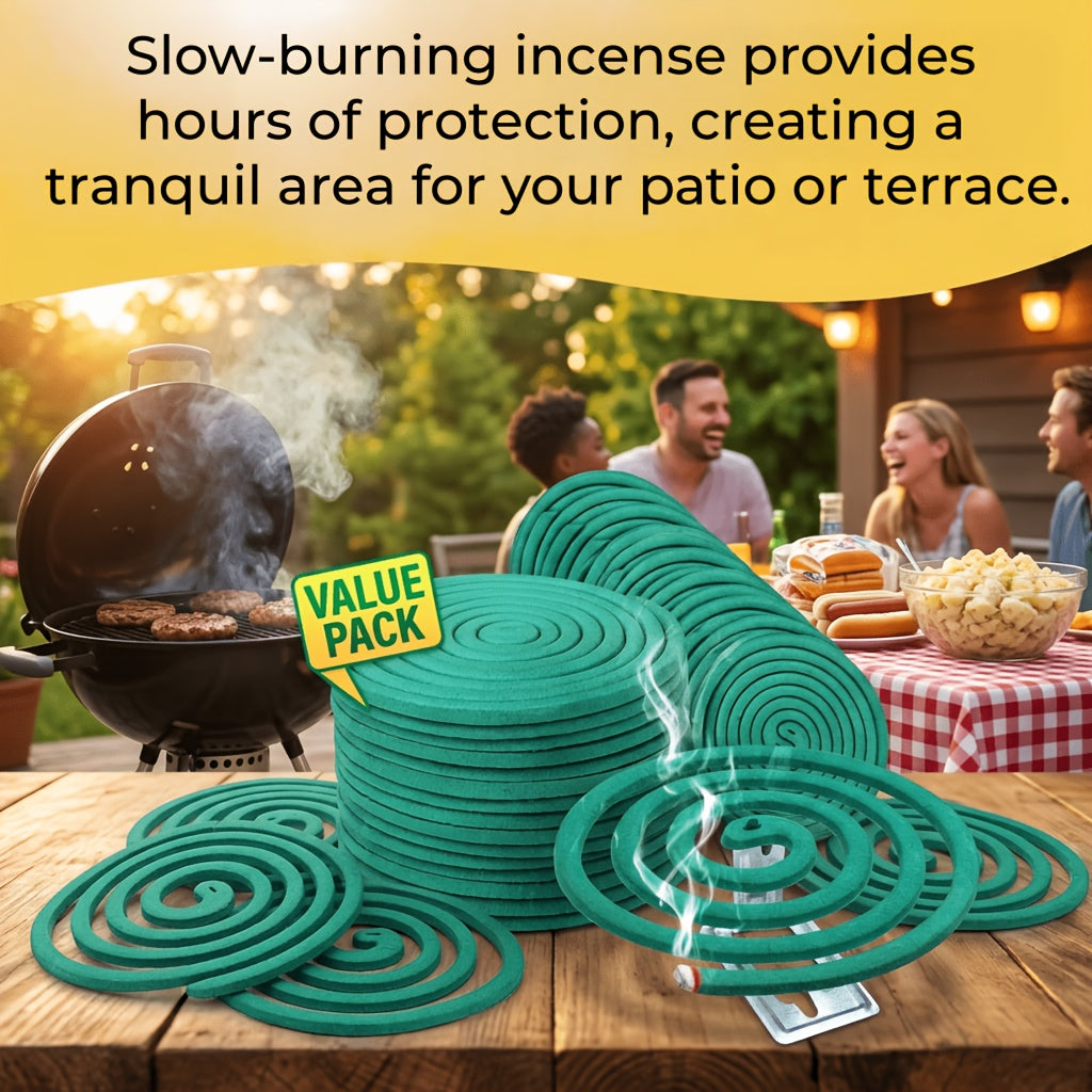Mosquito Repellent Coils Outdoor Citronella Lemongrass Large Size with Holder – Long-Lasting Bug Repellent for Patio, Garden, Camping & Backyard Summer Use