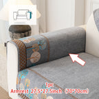 Bohemian Embroidered Sofa Cushion Cover Geometric Tree Leaf Design Pet Friendly Elegant Blue Gold for Living Room Bedroom Office All Sofa Sizes