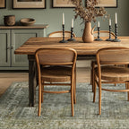Sage Green Runner Rug Machine Washable Non-Slip - Boho Vintage Distressed Low Pile Flat Rug for Hallway Kitchen Entryway, Ultra-Thin Under-Door Fit, 11 Sizes