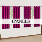Velvet Grommet Curtains 4 Panels – Room Darkening Thermal Flannel Drapes for Living Room & Bedroom, Luxury Soft Window Panels, 52"W Multiple Lengths, Golden Hot Pink Champagne Taupe
