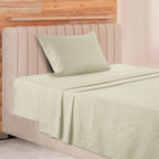 Luxury Striped Bed Sheet Set 3 or 4 Pcs – Hotel-Quality Deep Pocket 16", Extra Soft Breathable Cooling Sheets, Wrinkle & Fade Resistant, Twin Twin XL Full Queen King Cal King, 11 Colors