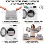 8-Piece Hotel-Quality Striped Bath Towel Set – Lint-Free Super Absorbent Two-Color Towels | 2 Large Bath Towels, 2 Medium Bath Towels & 4 Washcloths