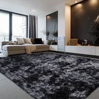 Velvet Shag Area Rug with Non-Slip Backing – Super Soft Plush Indoor Carpet for Living Room, Bedroom & Kitchen, Tie-Dye & Solid Colors, 5 Sizes