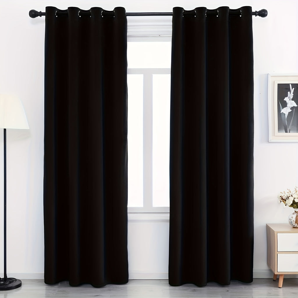 Velvet Curtains 52” Wide – Soft Grommet Thermal Insulated Light Filtering Velvet Window Panels for Bedroom | 2-Panel Set in 14 Colors & 7 Lengths