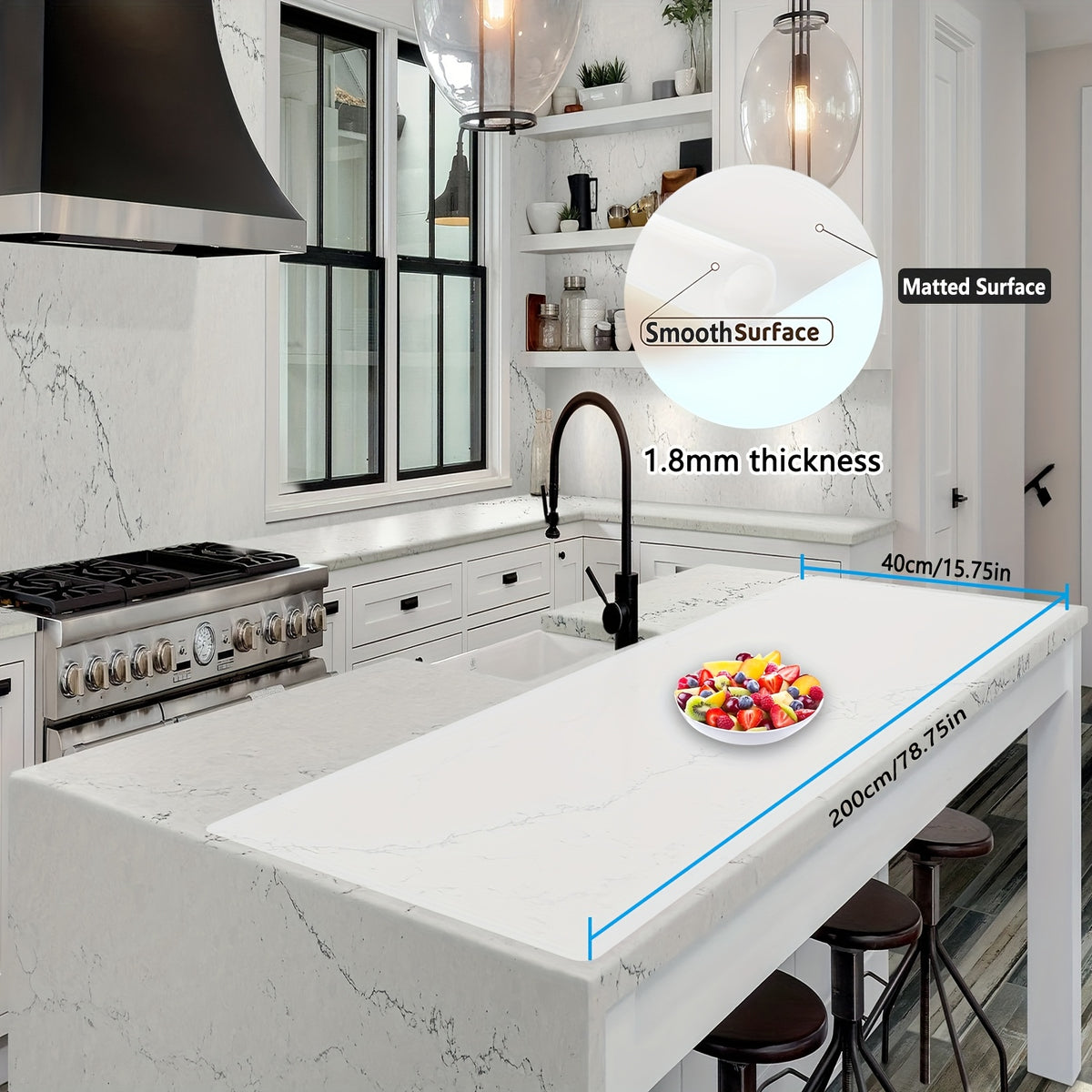 Silicone Kitchen Counter Mat Extra Large, Nonslip Heat Resistant Countertop Protector, Nonstick Waterproof Craft Mat & Table Placemat, Multi-Size in Gray, Black & Translucent