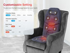 Heated Massage Seat Cushion with 10 Vibration Motors – 5 Modes 3 Intensity Levels Back & Seat Warmer Pad for Recliner Office Chair, 30-Min Auto Shut-Off, Father's Day Mother's Day Gift