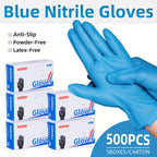5 Mil Blue Nitrile Disposable Gloves Bulk Pack – 100 to 1000pcs, Waterproof & Anti-Slip, Powder-Free Latex-Free, S/M/L Sizes for Cooking, Cleaning, Food Prep & Pet Care, Non-Sterile