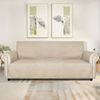 Universal Fit Sofa Slipcover Protector Washable 3 4 Seater, 5-Layer Quilted Pet-Friendly Couch Cover with Elastic Straps – Recliner & Loveseat Compatible, Non-Slip Furniture Protector for Living Room