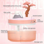 Mini Humidifier Cute Cactus & Coconut Tree Desktop Design - Small Cool Mist Humidifier for Bedroom Nightstand Office Desk, Silent USB Humidifier, Air Humidifier Home Decor Gift