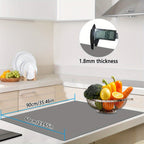 Silicone Kitchen Counter Mat Extra Large, Nonslip Heat Resistant Countertop Protector, Nonstick Waterproof Craft Mat & Table Placemat, Multi-Size in Gray, Black & Translucent