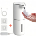 Smart Sensor Automatic Soap Dispenser Nickel Wall-Mount USB Quick Charging with Power Display, 4-Level Adjustable Flow Rate, No-Touch 400ml Foam & Liquid Soap Dispenser for Bathroom Kitchen