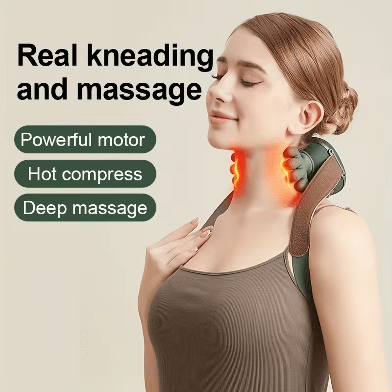 Electric Neck Back Shoulder Massager with Type-C Charging, 3-Speed Deep Tissue Relief, Handheld Percussion Body Massager for Home Use