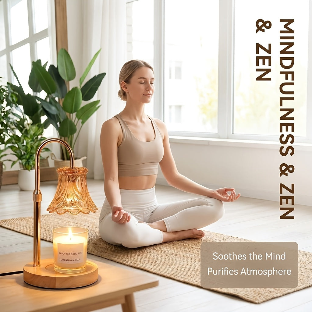 Flower Candle Warmer Lamp 2-Pack – Adjustable Height with Timer & Dimmer, Wax Melt Warmer for Scented Wax, Flameless Room Decor, Thoughtful Gift for Mom (Bulb Not Included)