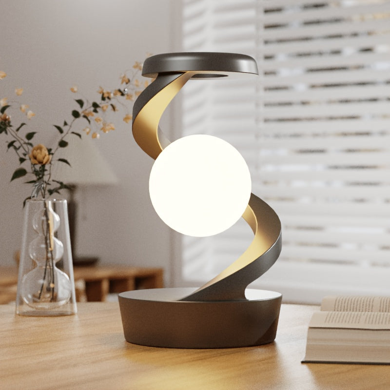Floating Rotating Lamp with Wireless Charging, Color-Changing LED Table Lamp, Bedside Nightstand Lamp with Atmosphere Night Light – Home & Party Decor