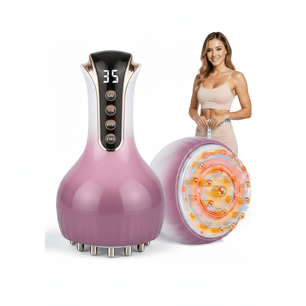 Lymphatic Drainage Massager 4-in-1 Cellulite Massager & Fascia Blaster, 35-Speed Body Sculpting Tool for Face Legs Arms Belly Neck, 90-Min Battery Wireless Portable Pain Relief