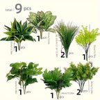 Artificial Boxwood Stems Set of 9 UV Protected Faux Greenery – Indoor Outdoor Fake Plants for Hanging Garden Porch Window Box Wedding Farmhouse Decor