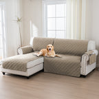L-Shaped Sectional Sofa Cover 100% Liquid-Resistant Couch Slipcover with Non-Slip Straps for Dogs Cats Pets Left Right Chaise