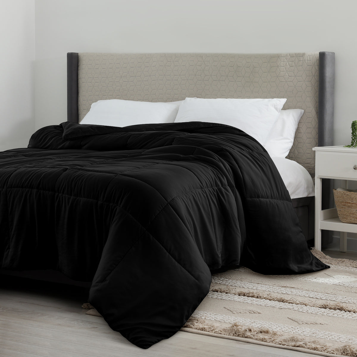 All Season Comforter with Corner Tabs & Box Stitching – Soft Fluffy Lightweight Hotel-Quality Duvet Insert for Twin Queen King, Breathable Year-Round Bedding