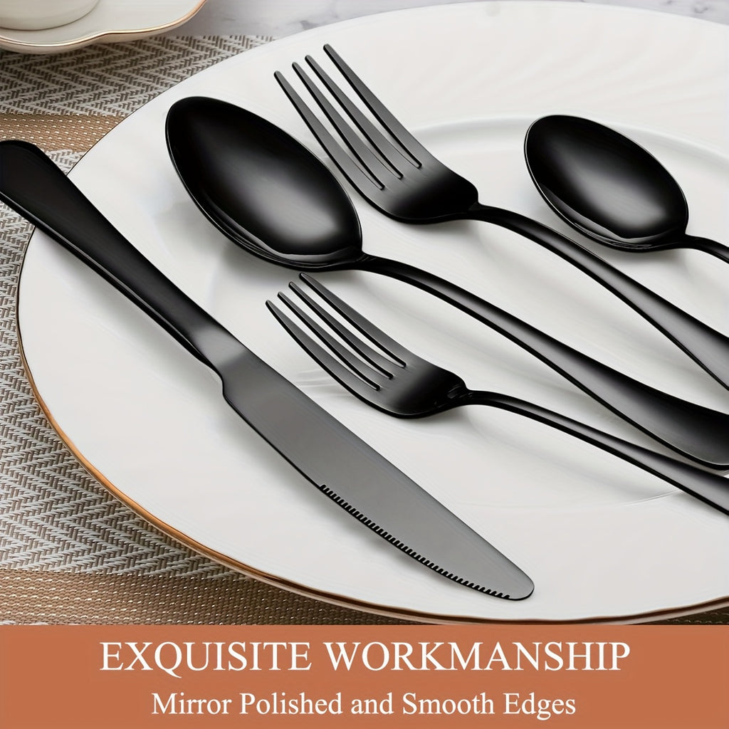 30-Piece Deluxe Golden Stainless Steel Flatware Set with Wooden Gift Box – Mirror Polished Knives, Forks & Spoons for 6 | Wedding, Business & Celebration Gift