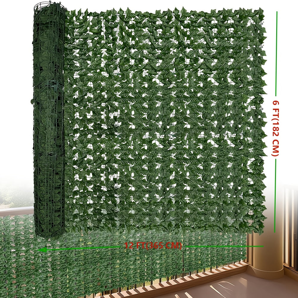 UV Resistant Artificial Ivy Privacy Fence Screen Faux Hedge Wall Panels Fake Ivy Vine Leaf Green Backdrop for Outdoor Garden Patio Balcony Backyard Indoor Decor Multiple Sizes