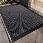Heavy-Duty All-Weather Scraper Door Mat Non-Slip – Mud & Dirt Scraping Entrance Rug for Entryway, Patio, Garage & High-Traffic Areas, 3 Sizes, Deep Grey & Black