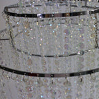 Crystal Chandelier Lampshade Acrylic Beaded Branch Ceiling Pendant Light Fixture for Wedding Party Living Room Home Decor