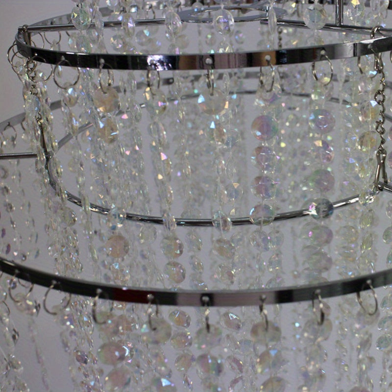 Crystal Chandelier Lampshade Acrylic Beaded Branch Ceiling Pendant Light Fixture for Wedding Party Living Room Home Decor