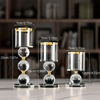 Crystal Candlestick Holders Set of 3 – Polished Romantic Desktop Display for Weddings, Anniversaries, Christmas, Halloween, Easter, Thanksgiving & Valentine’s Day Home Decor