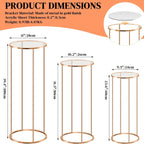 Metal Cylinder Pedestal Stand for Events – Round Cylinder Display Stand for Vase Cake Floral Arrangements, Party Wedding Celebration Table Riser, Decorative Metal Craft Stand