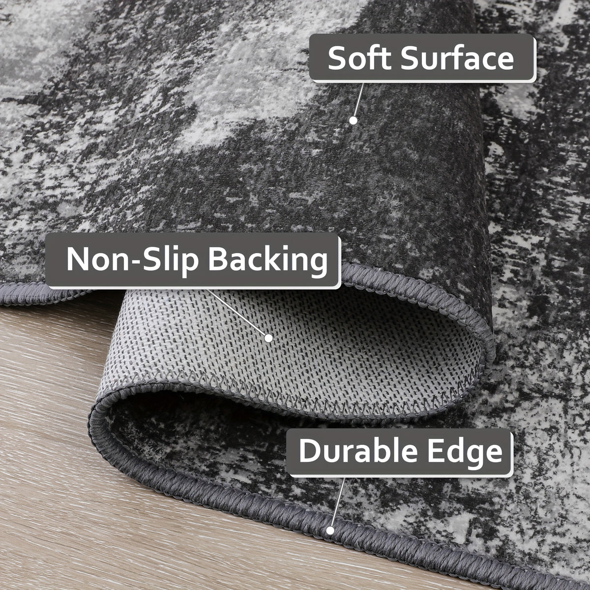 Modern Abstract Area Rug Machine Washable Non-Slip Large Soft Floor Carpet for Living Room Bedroom Dining Room – 6 Sizes 2x5 to 9x12 Ft