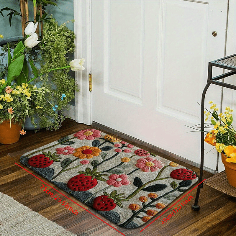 Floral Floor Mat Anti-Slip Indoor Outdoor Rug – Soft Non-Slip Entrance Mat for Living Room, Kitchen, Bedroom & Hallway | 3 Sizes