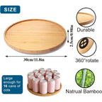 Lazy Susan Organizer Spinning Spice Rack Wooden Turntable Non-Slip for Kitchen Cabinet & Countertop - 9.84 & 11.81 Inch