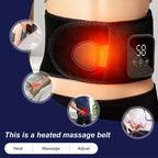 Cordless Electric Heating Waist Massager Belt with LCD Display, 3-in-1 Heating, Massage & Lumbar Support, 3 Adjustable Heat Settings, Back Pain Relief for Men & Women, Great Gift