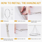 Ceiling Drape Hanging Kit Stainless Steel – Circular Ceiling Display Stand with Hooks & Chains for Wedding, Event, Stage & Gazebo Decoration