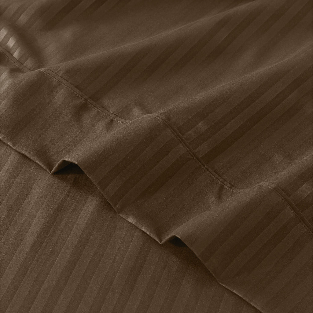 Luxury Striped Bed Sheet Set 3 or 4 Pcs – Hotel-Quality Deep Pocket 16", Extra Soft Breathable Cooling Sheets, Wrinkle & Fade Resistant, Twin Twin XL Full Queen King Cal King, 11 Colors