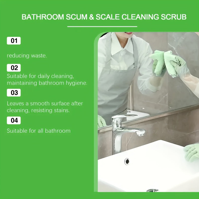 Bathroom Cleaner Spray with Sponge, Deep Cleaning & Stain Removal for Tiles & Fixtures, Removes Soap Scum & Water Marks, Lemon Scent Fresh Shiny Finish