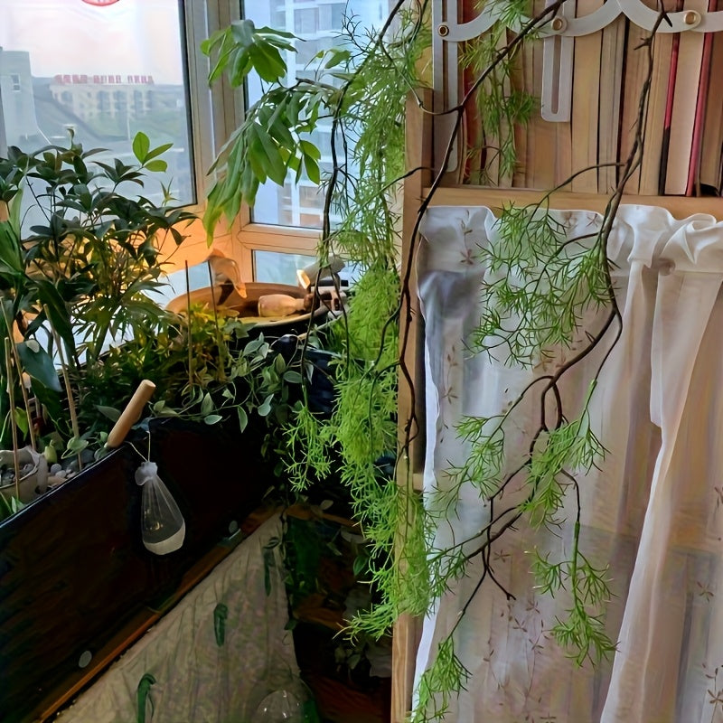 Large Realistic Artificial Ivy & Fern Hanging Plant - Lifelike Fake Vine with Lush Green Foliage, Durable Plastic, Indoor & Outdoor Decor for Home, Office, Porch & Balcony