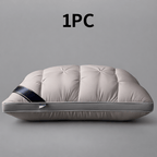 Hotel Quality Bed Pillows - Luxury Soft Polyester Fiber Satin Cover, Deep Sleep Neck Support No-Collapse, Zipper Closure Machine Washable, All-Season, 1/2/3/4-Pack White & Gray