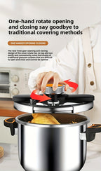Stainless Steel Pressure Cooker Fast Cooking with One-Touch Locking Lid, Safety Valve & Pressure Gauge – Induction & Gas Compatible for Indoor Outdoor Use