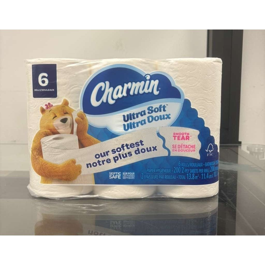 Charmin Ultra Soft Bathroom Tissue 6 Jumbo Rolls – Cushiony Soft Toilet Paper, Strong & Absorbent Bath Tissue for Home & Family Bathrooms