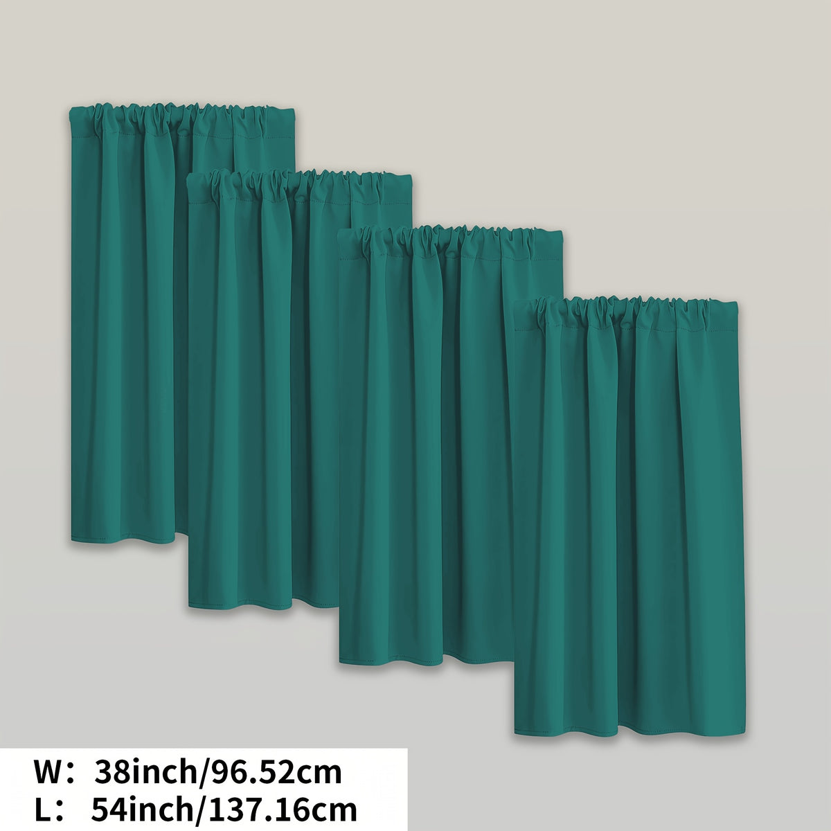 Blackout Curtains Rod Pocket 4 Panels - Thermal Insulated Room Darkening Noise Reducing Matte Drapes for Bedroom Living Room Office, 9 Colors 11 Sizes