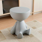 Bear Nightstand White Plastic Bedside Table with Lamp & Cup Holder – Cute Bear-Shaped Side Table, Easy Assembly, Compact Storage for Bedroom, Living Room & Small Spaces