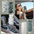 Round Car Tissue Box 12-Pack Vintage Floral Printed – Cylinder Facial Tissue Holder Bulk Set for Car Cup Holder, Travel & Home Use, Fresh Scent Design
