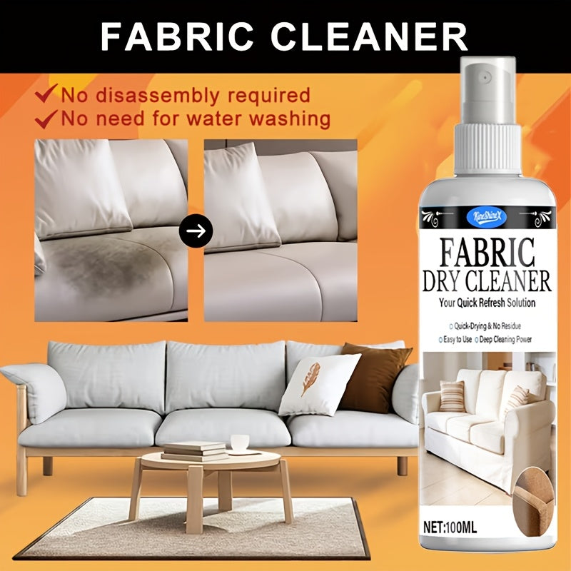 Sofa & Fabric Stain Remover Spray, Citric Acid Formula Multi-Surface Upholstery Cleaner, Non-Toxic Quick-Drying Safe for Sofas, Upholstery & Car Interiors