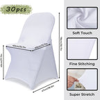 30-Pack Stretch Spandex Chair Covers Universal Washable Removable Slipcovers for Wedding Party Dining Room Banquet Event Black White
