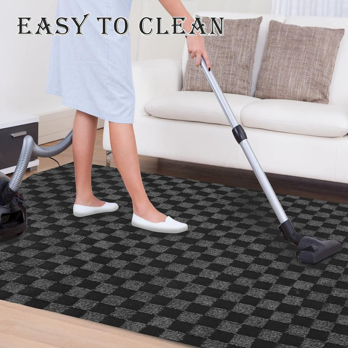 Runner Rug for Hallway Entryway Kitchen – Indoor Outdoor Non-Slip Rubber Backing, 200+ Custom Sizes, 8 Colors, Stain Resistant Low Pile Carpet Runner