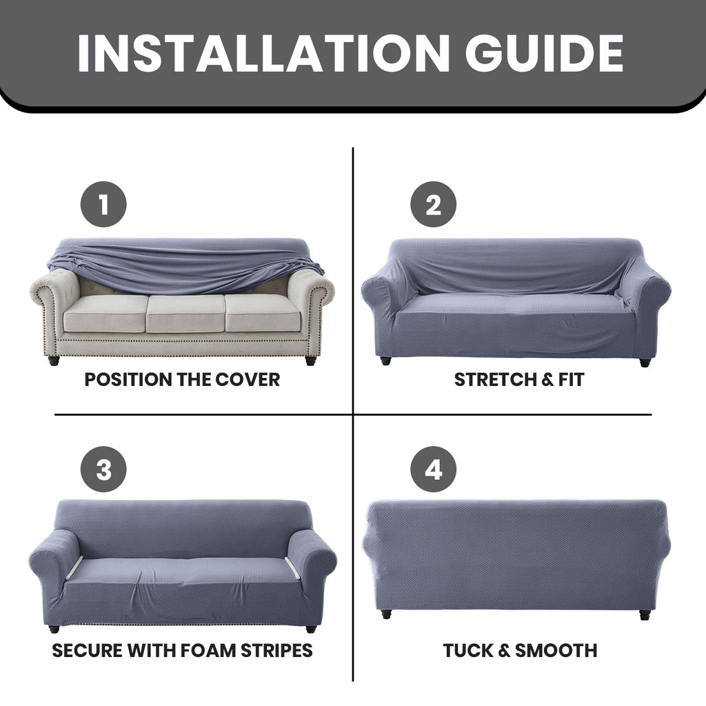 Stretch Spandex Sofa Cover 1 2 3 Seater Elastic Couch Slipcover Anti-Scratch Pet-Friendly Machine Washable Furniture Protector Holiday Gift